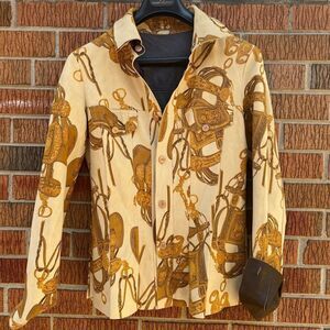 Unique reversible vintage leather shirt jacket